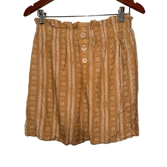 Harper Heritage francesca's Goldenrod Southwest Paperbag Waist Mini Skirt Medium - Picture 3 of 11